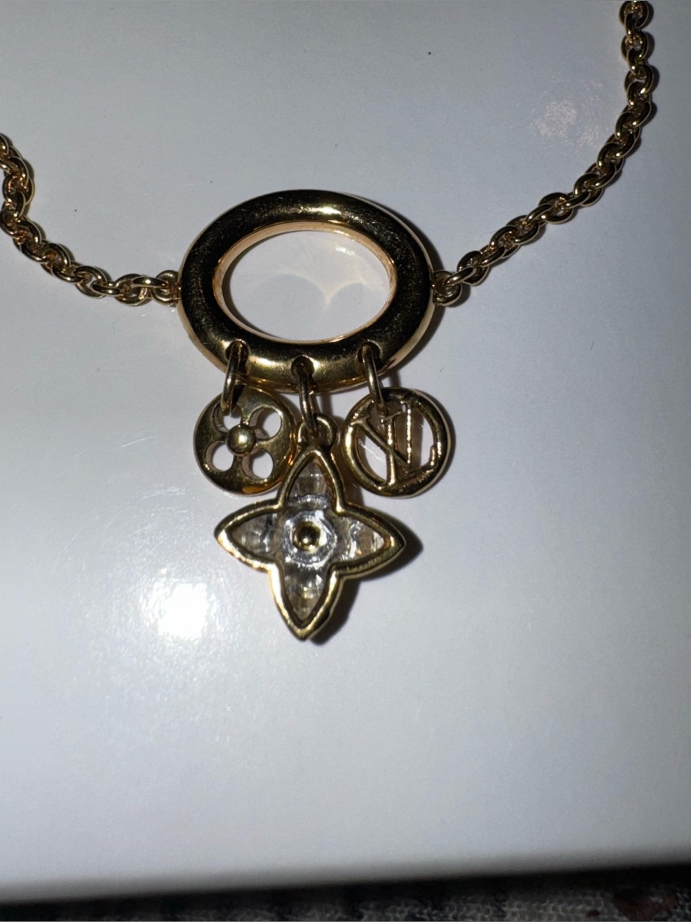 LOUIS VUITTON Bracelet My Blooming Strass LV Circle Gold Monogram Flower Plated
